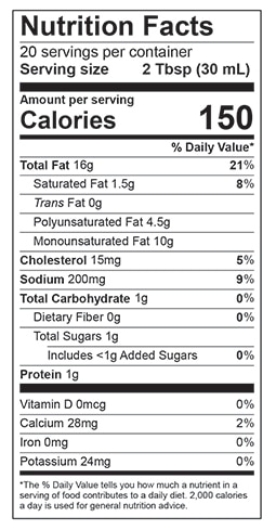 Chunky Blue Cheese - Family Size Nutrition Facts
