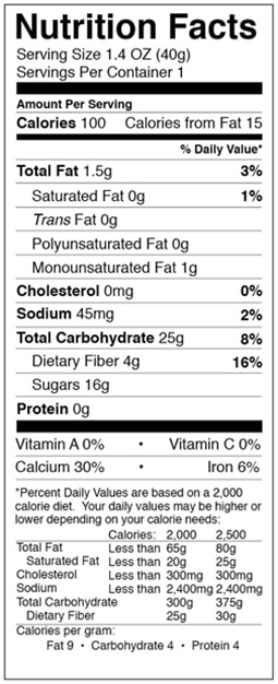 Chocolate Singles Nutrition Facts
