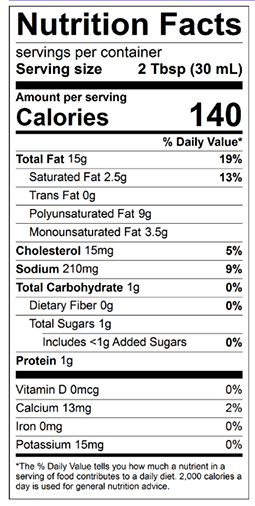 Organic Blue Cheese Nutrition Facts
