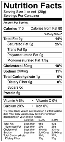 Blue Cheese Crumbles - pouch Nutrition Facts