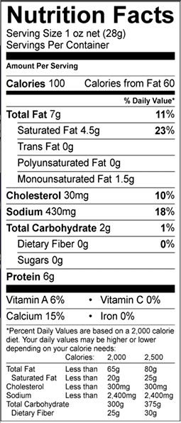 Gorgonzola Cheese Crumbles - pouch Nutrition Facts