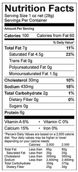 Gorgonzola Cheese Crumbles - sleeve Nutrition Facts