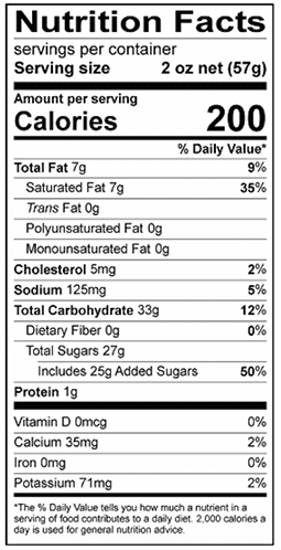 old fashioned caramel singles Nutrition Facts