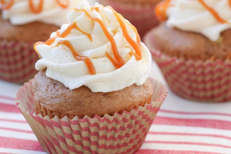 Caramel Apple Cupcakes with Old Fashioned Caramel Dip