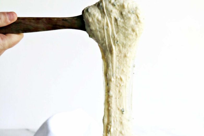 Decadent spoonful of Aligot Cheesy Mashed Potatoes