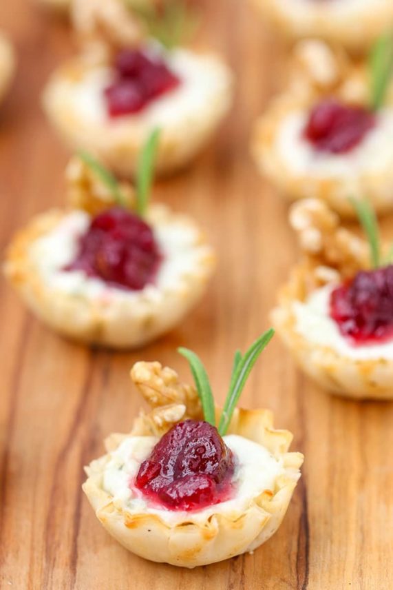 Freshly prepared Cranberry Blue Cheese Bites