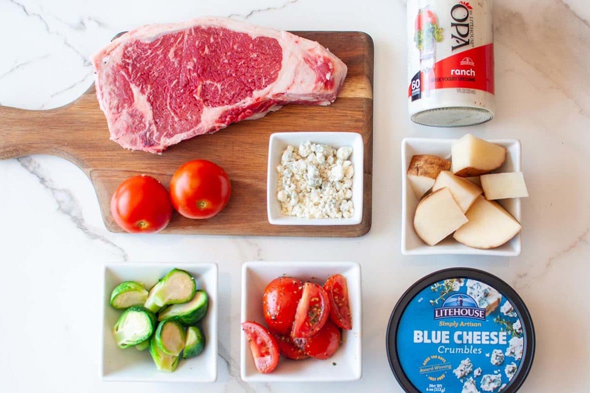 Ingredients for Marinated New York Steak Dinner