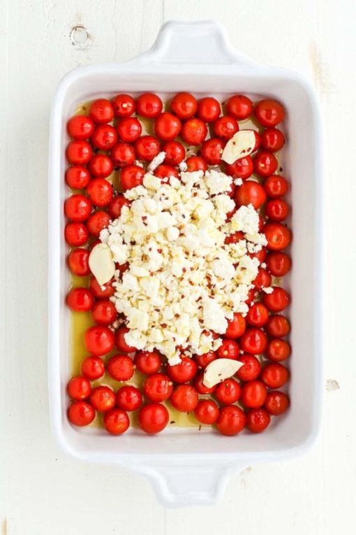 Baked Feta Pasta Recipe Feta Cheese Crumbles & Basil