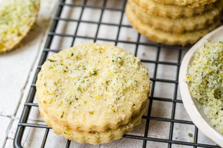 Just prepared Lemon Basil Shortbread Cookies