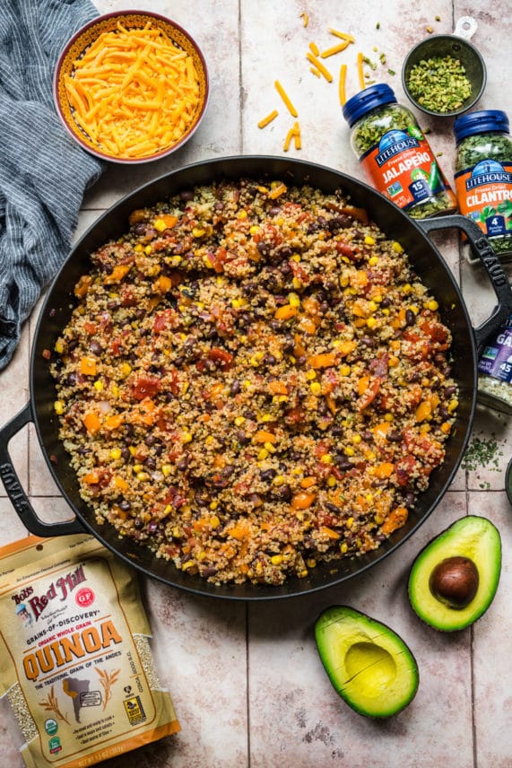 Preparing Southwest Quinoa Bake