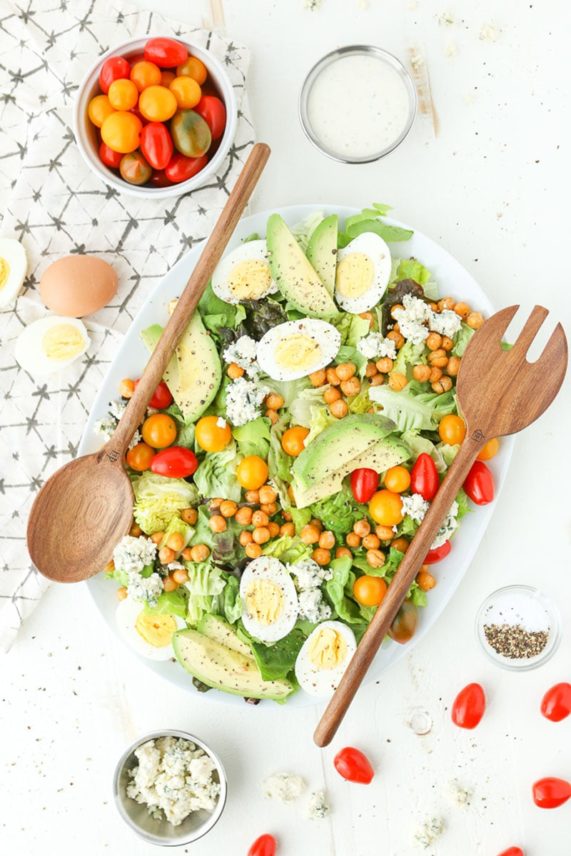 Preparing Vegetarian Cobb Salad