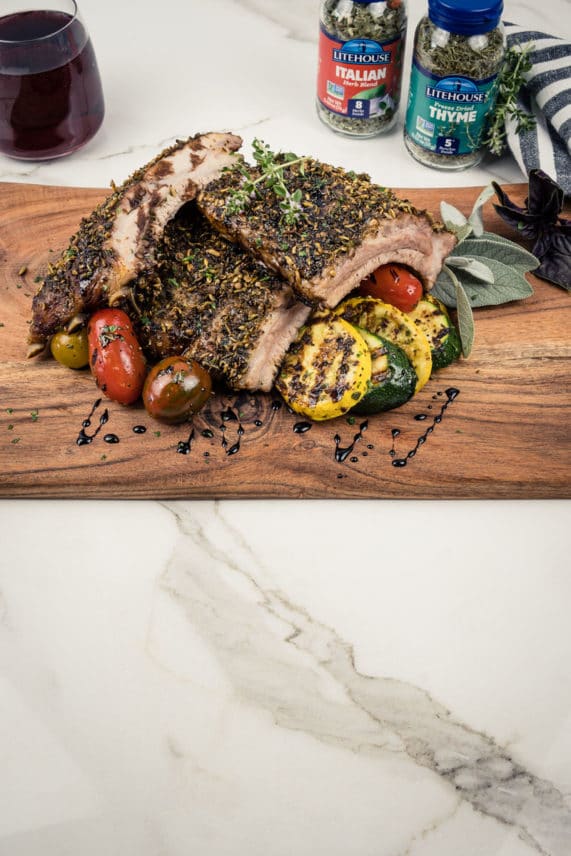 Tuscan-Style Spareribs prepared with roasted vegetables