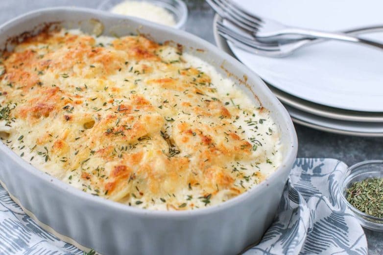 Freshly baked Herbed Potatoes Au Gratin