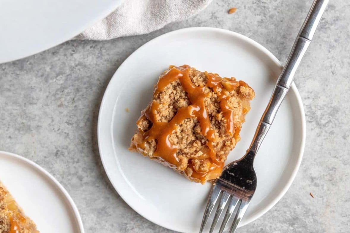 Apple Pie Caramel Bar on a plate