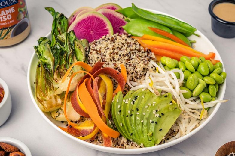 Sesame Miso Veggie Quinoa Bowl with Litehouse Sesame Miso