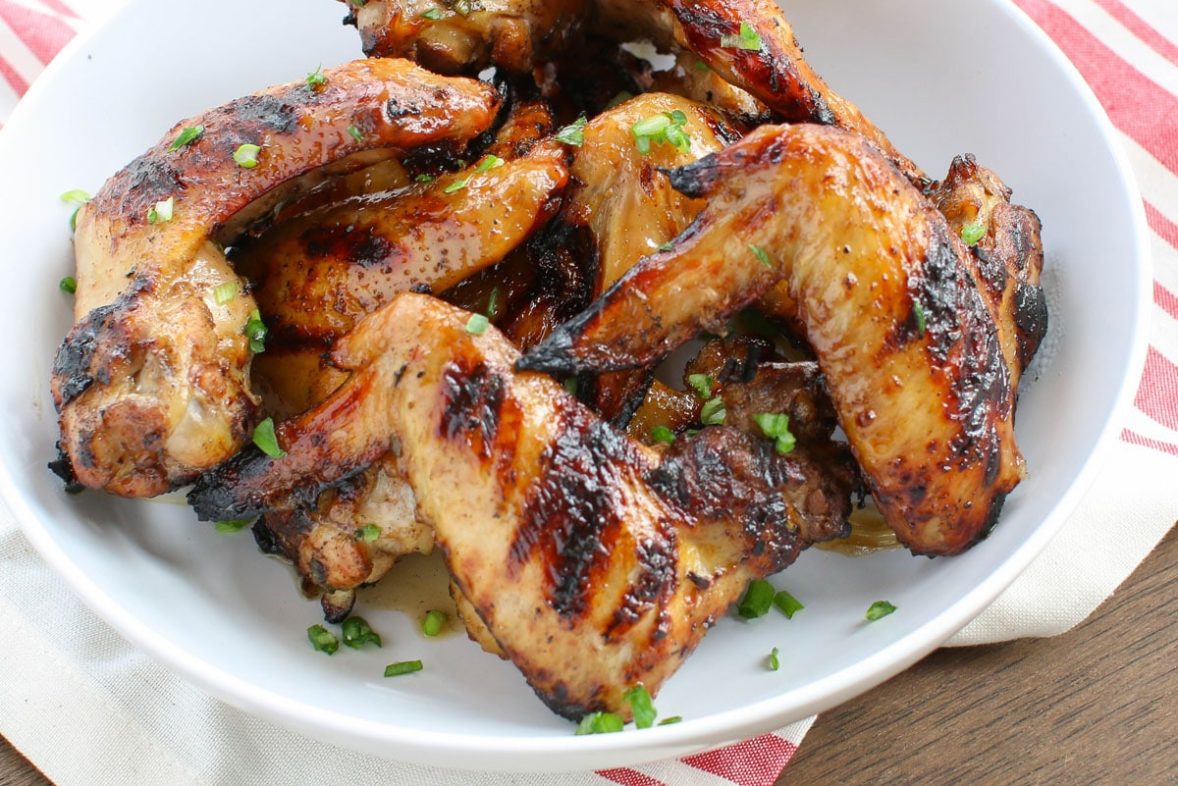 Plate of hot Grilled Spicy Rum Wings