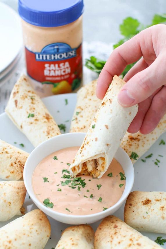 Get Dipping with Cheesy Chicken Taquitos