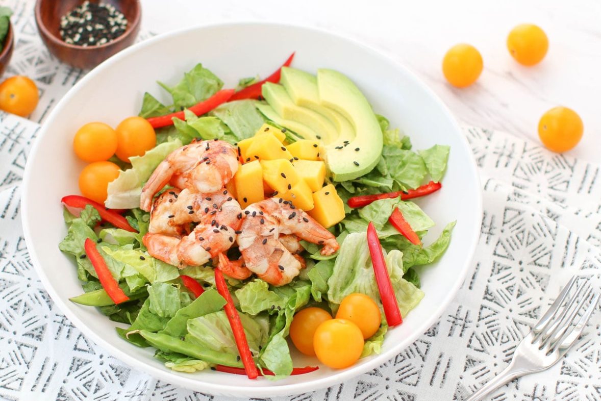 Sesame Mango Shrimp Salad