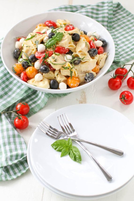 Parmesan Caesar Tortellini Salad for two