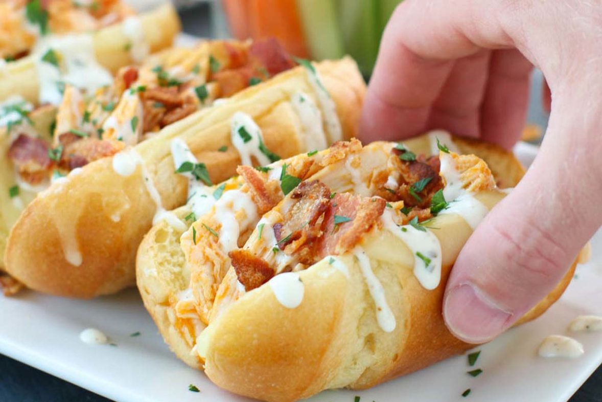 Buffalo Chicken Bacon Ranch Sliders