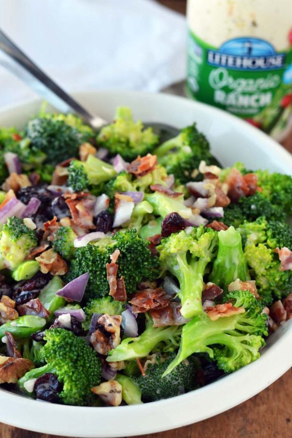 Big Bowl of Dairy Free Organic Ranch Broccoli Salad