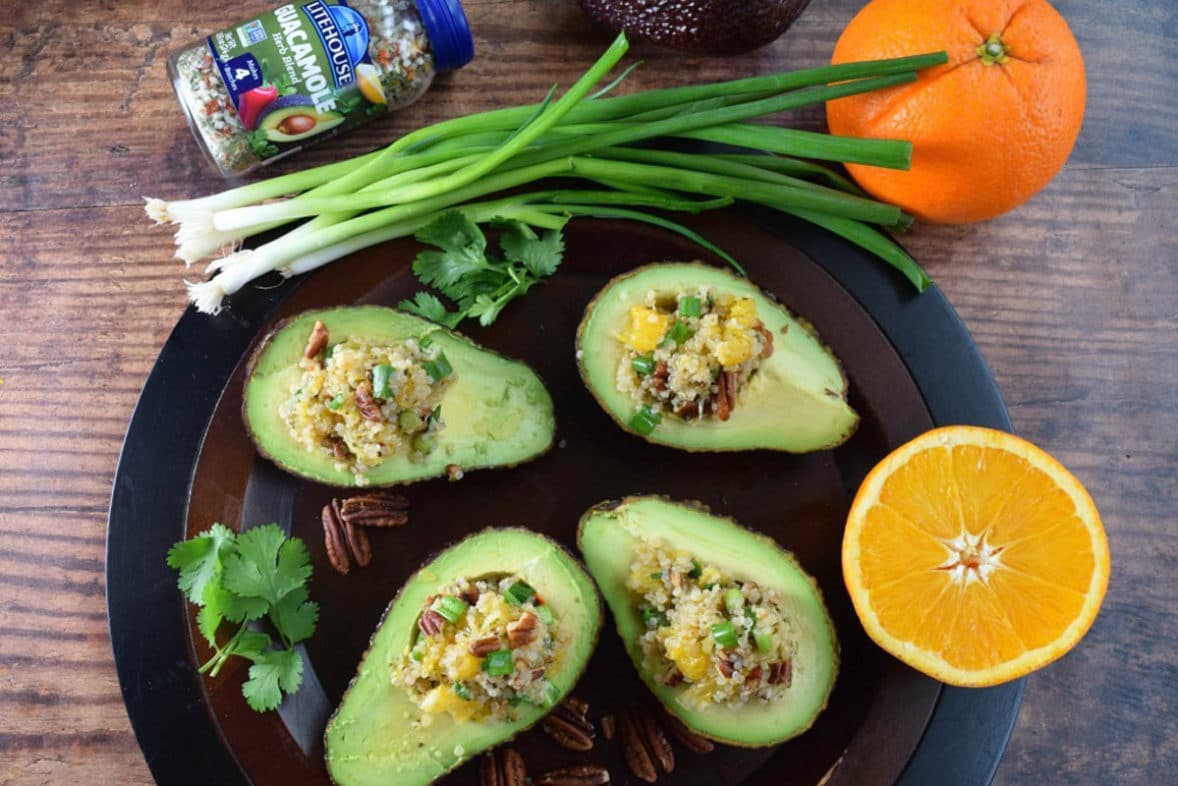 Vibrant and vitamin-packed Stuffed Quinoa Orange Avocados