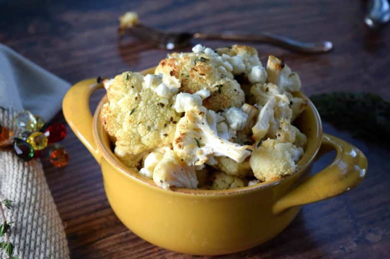 Roasted Cauliflower with Blue Cheese Dressing