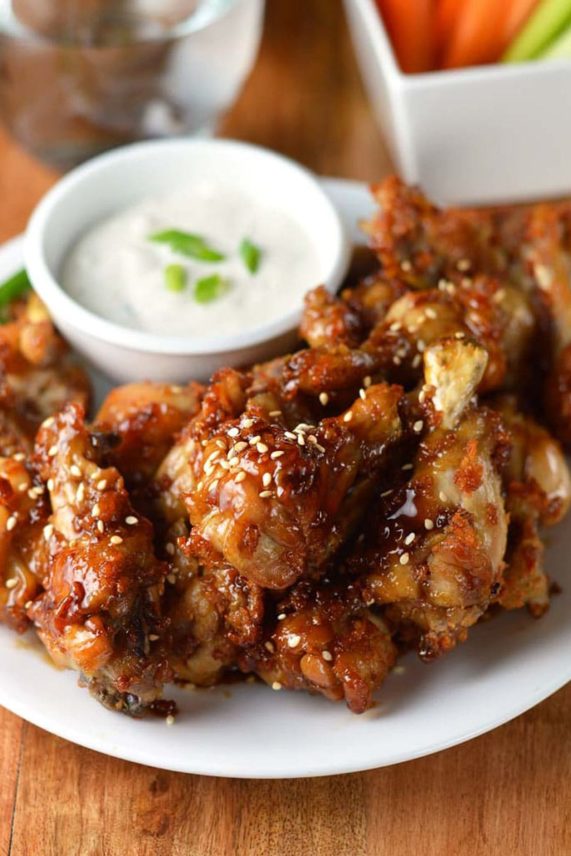 Ready to dip Sticky Sesame Chicken Wings