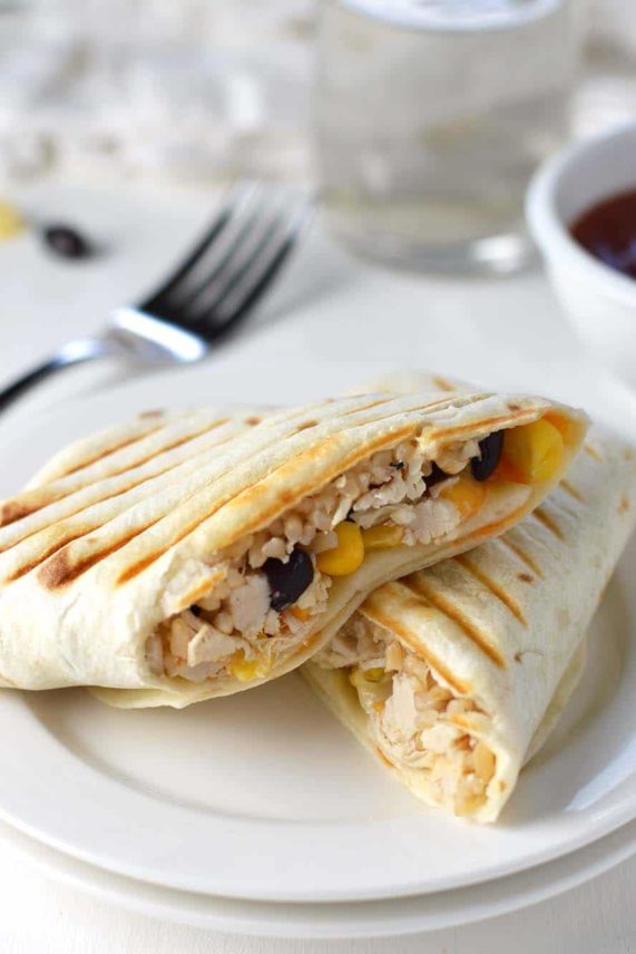 Plate of Kid Friendly Freezer Burritos