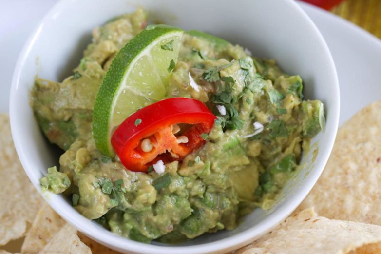 Fresh bowl of Cotija Cilantro Guacamole
