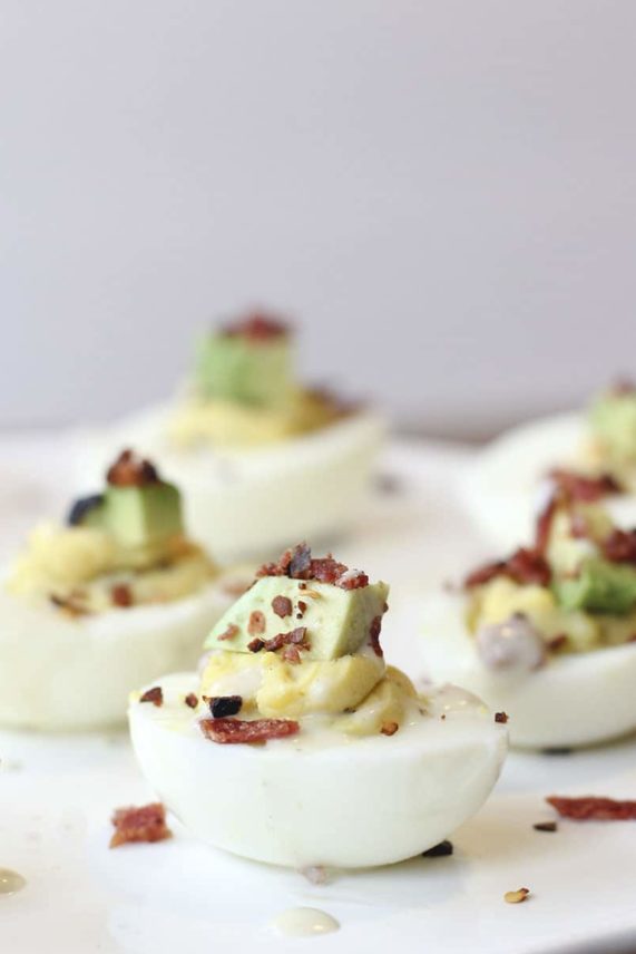 Fully loaded Avocado Bacon Ranch Deviled Eggs