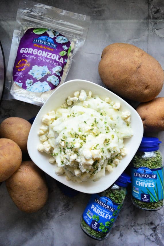 Fresh made Instant Pot Gorgonzola Mashed Potatoes