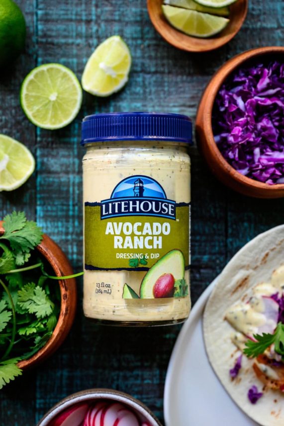 Litehouse Avocado Ranch Dressing with Easy Fish Tacos