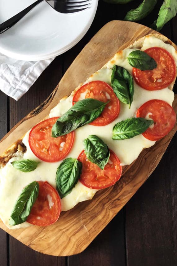 Hot and ready Caprese French Bread Pizza