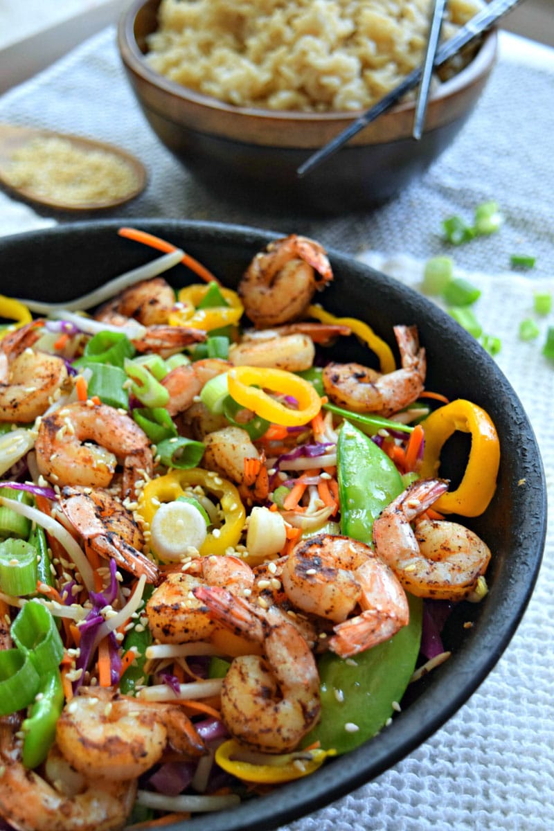 Sesame Six Veggie and Shrimp Stir Fry