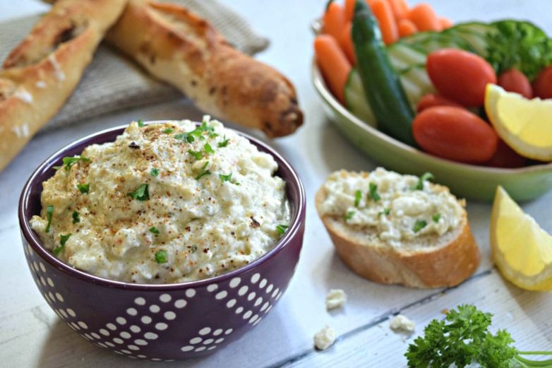 Southwest Whipped Feta Spread and Dip ready to serve