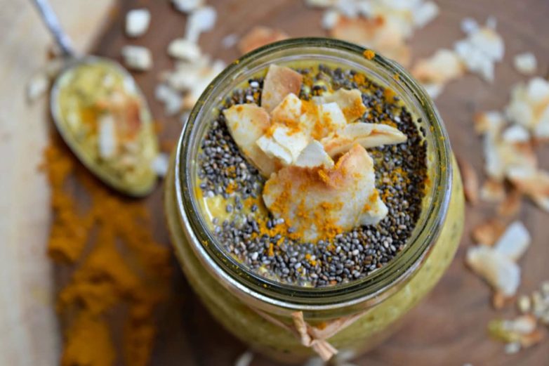 Bowl of Toasted Coconut, Turmeric & Ginger Overnight Oats