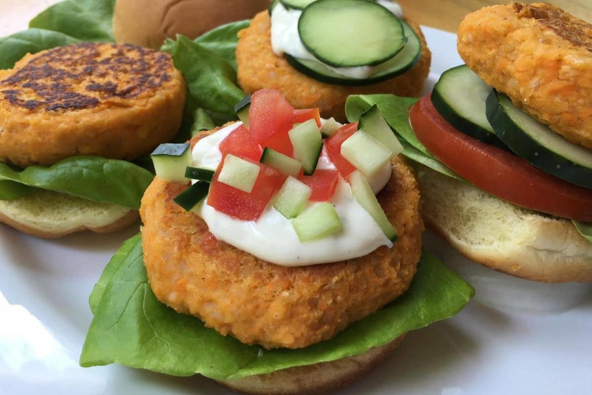 Big batch of Zesty Buffalo Ranch Chickpea Sliders