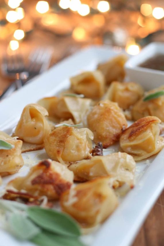 Large platter of Butternut Squash & Sage Wontons