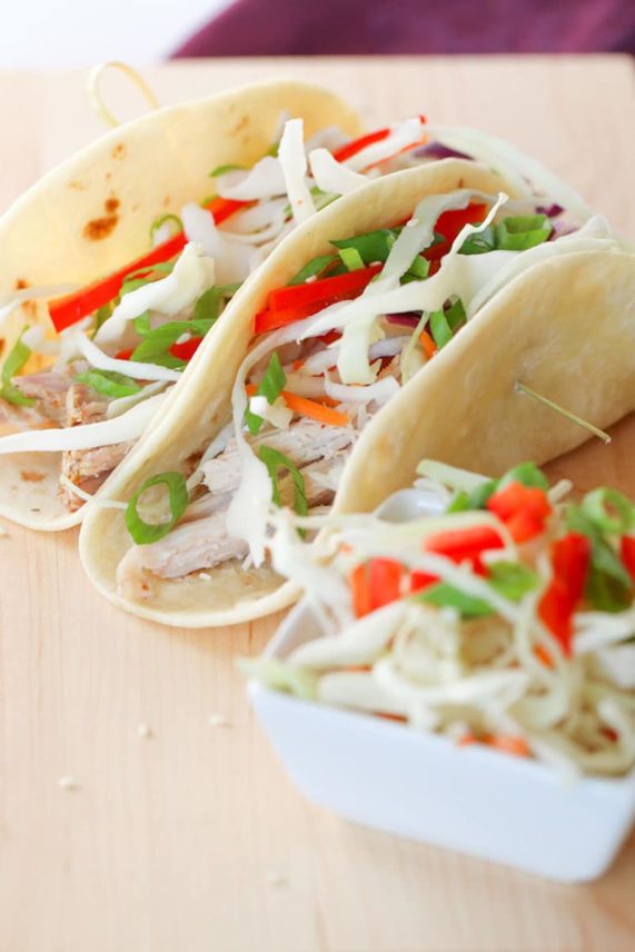 Pair of Sesame Ginger Pork Tacos