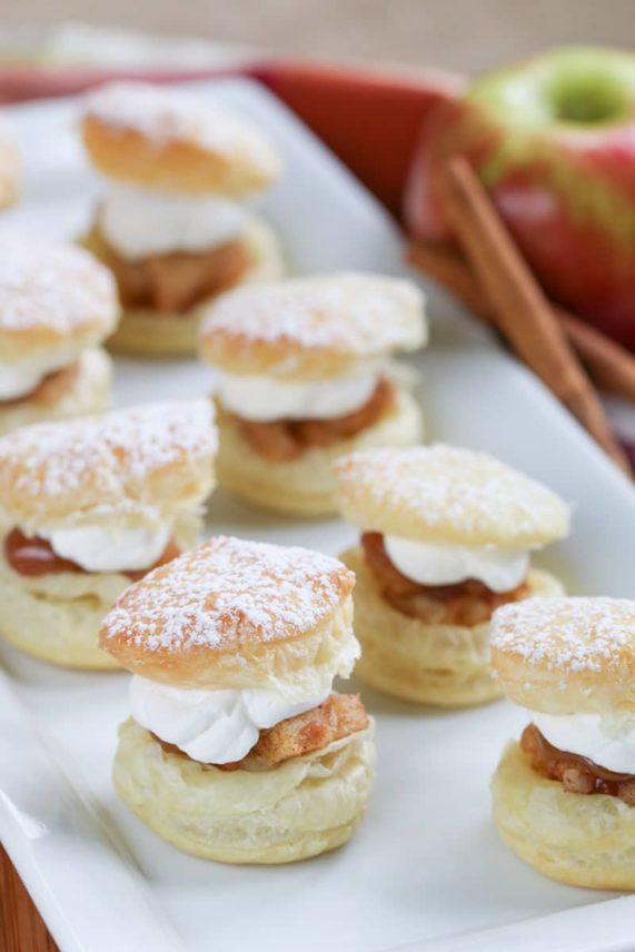 Big slider tray of Caramel Apple Cream Puffs