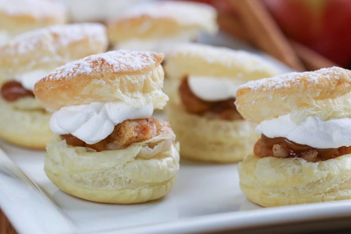 Bite sized Caramel Apple Cream Puffs