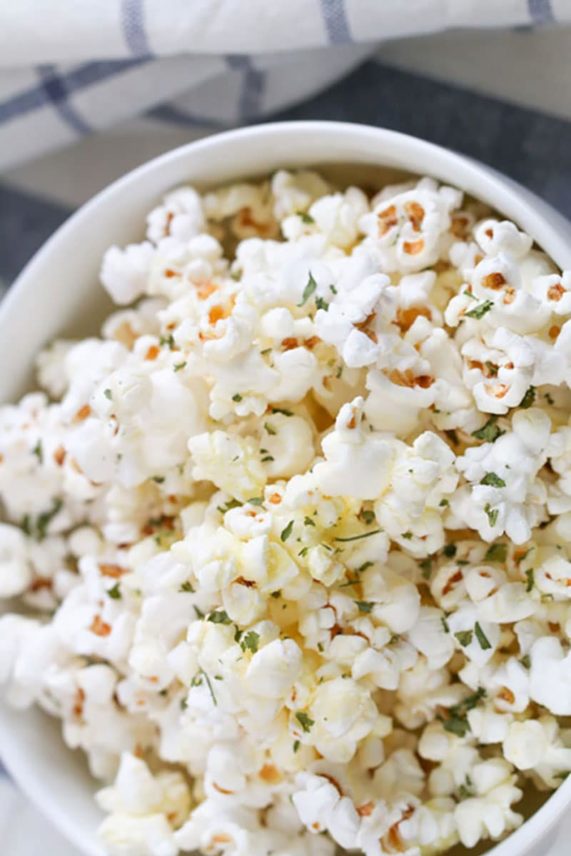 Large party bowl of Truffle Parmesan Popcorn