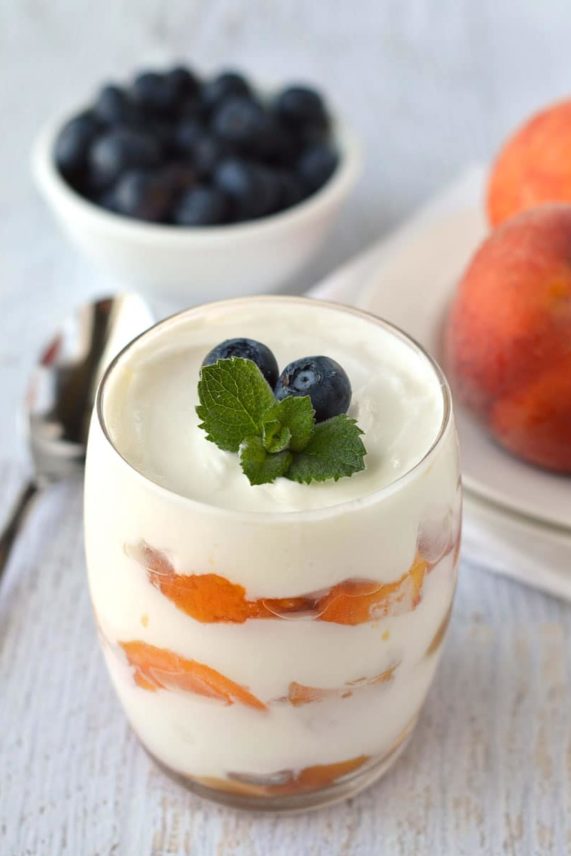 Caramel Peach Parfait ready to eat