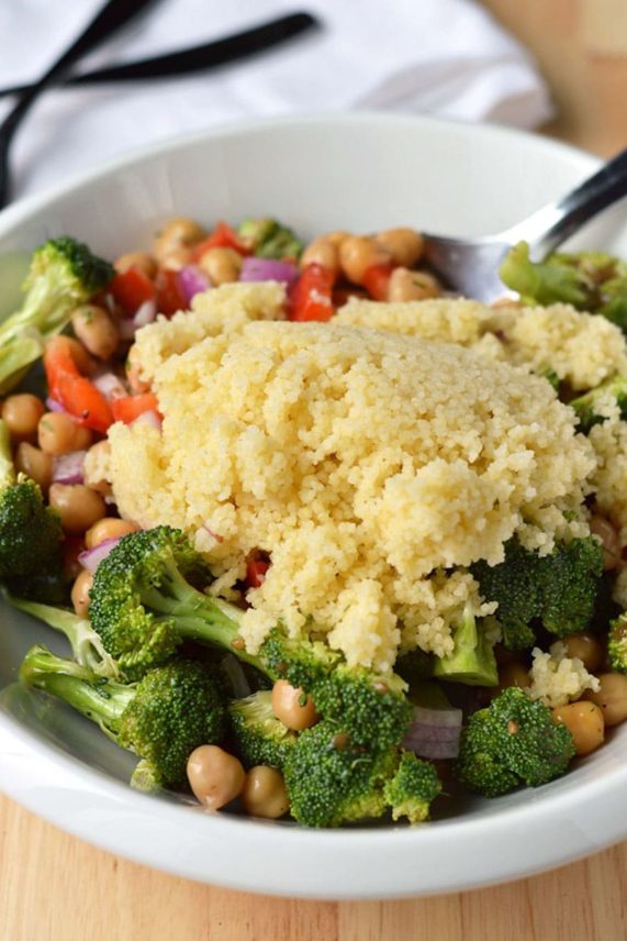 Large bowl of Herbed Chickpea Salad