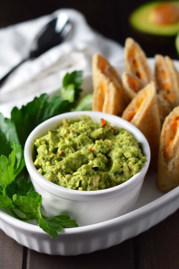 Order of Crispy Cheese Rollups with Guacamole