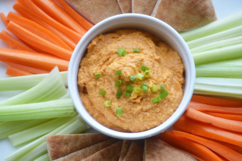 Ready to dip into Buffalo Blue Cheese Hummus