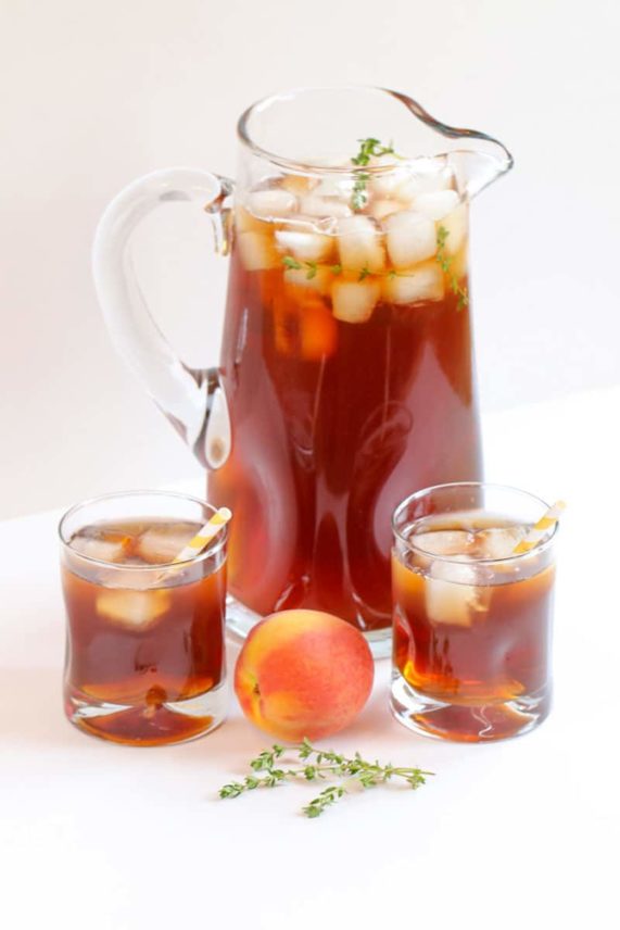 Serving up Peach & Thyme Iced Tea