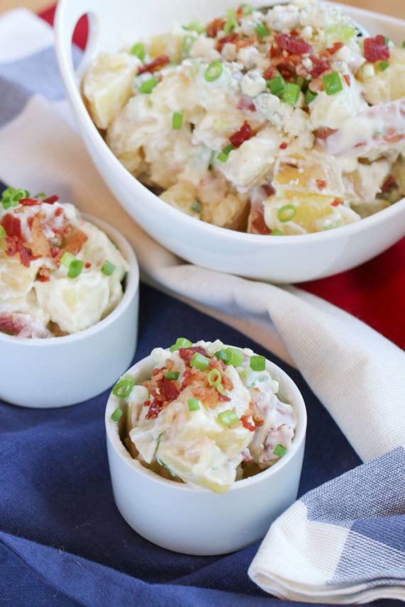 Serving up Red, White and Blue Cheese Potato Salad