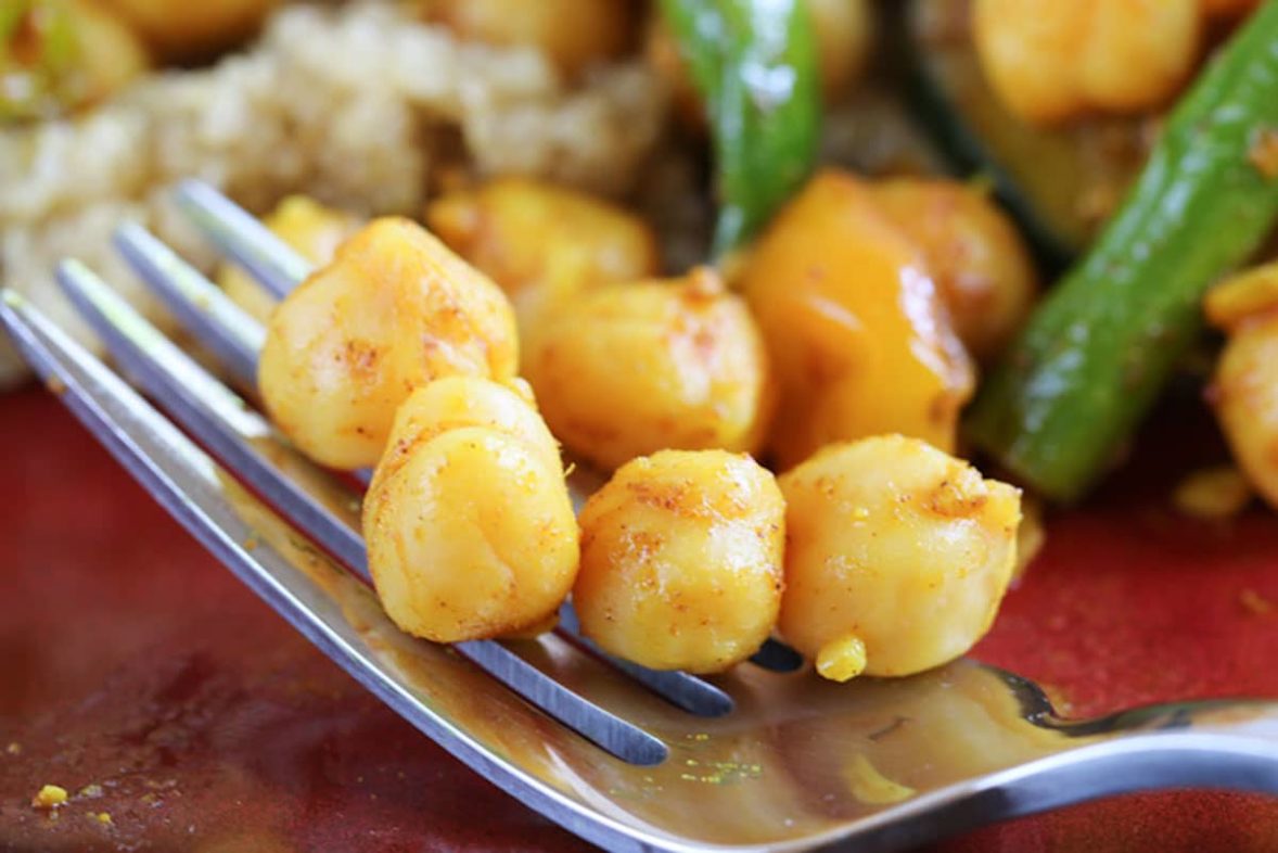 Taking a bite of Vegetable Tagine